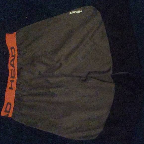 Used Boys shorts, XL, Head, Grey/black with orange waistband - Picture 2 of 4